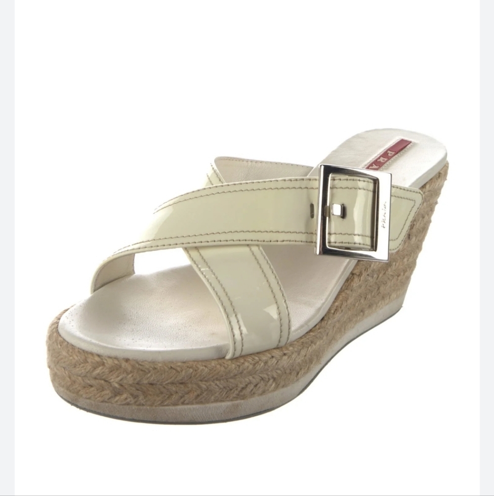 Prada Sandals, Size 7, Butter Yellow, Platform